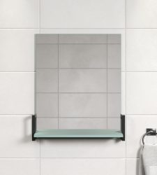 trendteam Badspiegel »Matix Wandspiegel«, (1 St.), eckiger Badspiegel mit Ablage, Breite 64 cm, grau blau