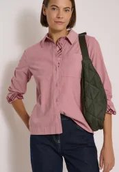Langarm Hemdbluse aus Cord mit Knöpfen