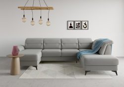 sit&more Wohnlandschaft »Sinatra«, optional mit Kopfteilverstellung und Armteilfunktion oder mit Kopfteilverstellung, Armteilfunktion, Bettfunktion und Stauraum, mattschwarze Metallfüsse