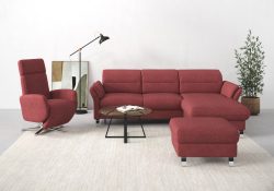 sit&more Ecksofa »Grenoble«, inklusive Federkern, wahlweise mit Bettfunktion, Bettkasten, Armteilverstellung und Kopfteilverstellung