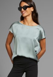 Laura Scott Shirtbluse, aus Satin und Jersey - NEUE KOLLEKTION