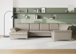 DOMO collection Wohnlandschaft »Franzi«, im XXL-Format, wahlweise mit Bettfunktion, Bettkasten und Kopfteilverstellung, frei im Raum stellbar