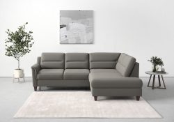 sit&more Ecksofa »Farö«, inklusive Federkern, mit naturfarbenen Füssen, wahlweise mit Bettfunktion und Bettkasten