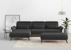 Places of Style Ecksofa »Fjord«, massiv, wahlweise mit Armlehnfunktion, Kopf- Sitztiefenverstellung