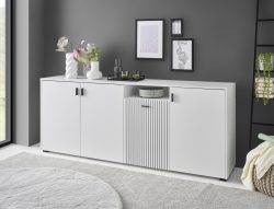 INOSIGN Sideboard »Hudson«, in moderner Trendfarbe, Griffe aus Metall (Schwarz), Breite 200 cm
