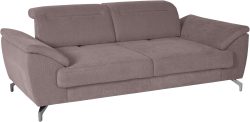 sit&more 2,5-Sitzer, 12 cm Fusshöhe, inklusive Sitztiefenverstellung, wahlweise Kopfteilverstellung, wahlweise in 2 unterschiedlichen Fussfarben