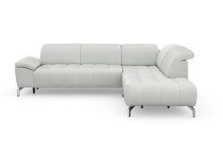 sit&more Ecksofa »Cool«, wahlweise mit Kopfteilverstellung und Vorziehsitz, motorisch,mit silberfarbenen Füssen