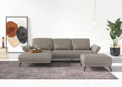 INOSIGN Ecksofa »Coco«, wahlweise mit Sitztiefen, Armteil- und Kopfteilverstellungim Cord, mit Füssen 15 cm hoch