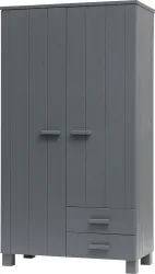 mutoni, mutoni - Schrank Dennis mit Schubladen Kiefer stahlgrau, One Size