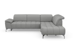 sit&more Ecksofa »Cool«, wahlweise mit Kopfteilverstellung und Vorziehsitz, motorisch,mit silberfarbenen Füssen