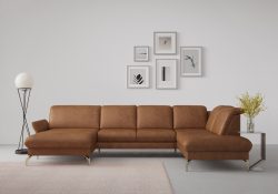 sit&more Wohnlandschaft »Fashion«, wahlweise mit Kopfteilverstellung und Vorziehsitz, motorisch, mit satinierten Nickelfüssen