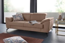sit&more 2-Sitzer, 12 cm Fusshöhe, inklusive Sitztiefenverstellung, wahlweise Kopfteilverstellung, wahlweise in 2 unterschiedlichen Fussfarben