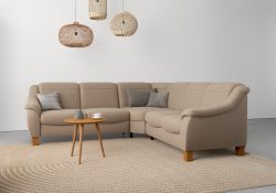 Home affaire Ecksofa »Caldera«, Federkern, wahlweise mit Kopfteilverstellung, Bettfunktion und Bettkasten, auch in Easy Care-Bezug für einfachts Reinigen mit Wasser