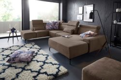 sit&more Wohnlandschaft, 15 cm Fusshöhe, inklusive Sitztiefenverstellung und Kopfteilverstellung, wahlweise in 2 unterschiedlichen Fussfarben