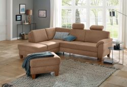 Home affaire Ecksofa »Alta«, mit Federkern und Kontrastnaht, Füsse Buche eichefarben