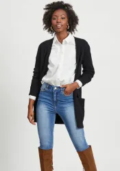 VILA - Cardigan, für Damen, Black, Größe L