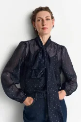 RICHROYAL Schluppenbluse Regular fit mit Schleife