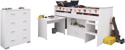 Parisot Jugendzimmer-Set »Parisot Kinderzimmer Reverse 13«, (2 tlg.), integrierte Schreibtisch, kommode und integrierte Leiter