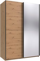 Wimex Kleiderschrank »Mugano, B/T/H 135 oder 180/65/198cm, Made in Germany«, (wähle Deine Ausstattung: Basic oder Premium!), 2 Schwebetüren mit oder ohne Spiegel, Metallgriffe