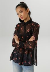 Aniston SELECTED Hemdbluse mit trendigen Martini-Gläsern bedruckt - NEUE KOLLEKTION