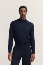 bugatti Rollkragenpullover »Regular Fit«, aus Merino-Wolle-Seide-Mix