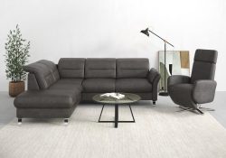 sit&more Ecksofa »Grenoble«, inklusive Federkern, wahlweise mit Bettfunktion, Stauraum, Armteilverstellung und Kopfteilverstellung