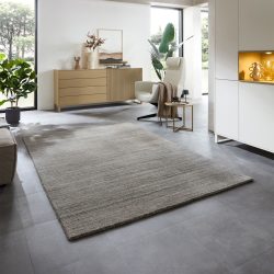 THEKO Teppich »San Diego«, rechteckig, 13 mm Höhe, Handweb Teppich, Kurzflor, aus weicher Wolle & Viskose, handgewebt mit Knüpfoptik, meliert, leichter seidiger Glanz, ideal im Wohnzimmer & Schlafzimmer