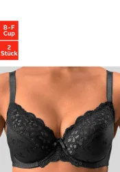 petite fleur Bügel-BH Packung, mit elastischer Spitze, Dessous – ideal für grosse Grössen