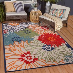 Sanat Teppich »Floral 2«, rechteckig, 6 mm Höhe, In- und Outdoor geeignet, florales Design, Balkon, Terasse