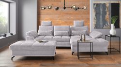 Places of Style Ecksofa »Costello«, incl. Sitztiefenverstellung und Armlehnfunktion, Federkern, wahlweise mit Bettfunktion und Bettkasten, incl. 3 Nierenkissen