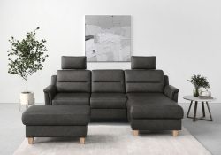 sit&more Ecksofa »Farö«, inklusive Federkern, mit naturfarbenen Füssen, wahlweise mit Bettfunktion und Bettkasten