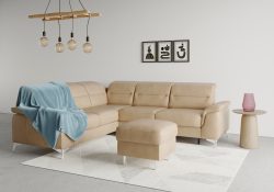 sit&more Ecksofa »Sinatra«, optional mit Kopfteilverstellung und Armteilfunktion oder Kopfteilverstellung, Armteilfunktion, Bettfunktion und Schubkasten, langer Schenkel links oder rechts bestellbar, chromfarbene Metallfüsse