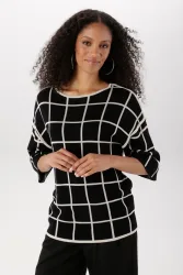 Aniston SELECTED Strickpullover mit auffälligen Karomuster allover - NEUE KOLLEKTION