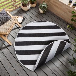 andas Teppich »Alan«, rund, 5 mm Höhe, In- und Outdoor geeignet, Wendeteppich, Wohnzimmer