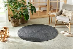 NORTHRUGS Teppich »Trenzado«, rund, Flachgewebe, Hand-Made Look, robust, pflegeleicht