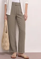 Wide Leg Hose mit Gürtel im Casual Fit