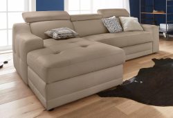exxpo - sofa fashion Ecksofa, mit Köpf- bzw. Rückenverstellung, wahlweise mit Bettfunktion und Bettkasten