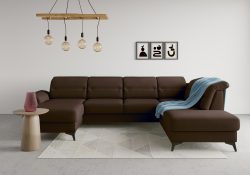 sit&more Wohnlandschaft »Sinatra«, optional mit Kopfteilverstellung und Armteilfunktion oder mit Kopfteilverstellung, Armteilfunktion, Bettfunktion und Stauraum, mattschwarze Metallfüsse
