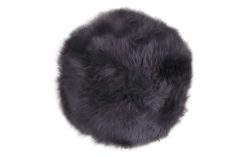 House Nordic - Lammfell-Kissen - Ø 35 cm - Dunkelgrau