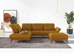 INOSIGN Ecksofa »Coco«, wahlweise mit Sitztiefen, Armteil- und Kopfteilverstellungim Cord, mit Füssen 15 cm hoch