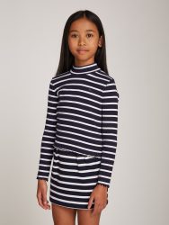 Tommy Hilfiger Langarmshirt »MOCK NECK RIB TOP LS«, mit Babylock-Saum, Logostickerei