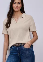 Kurzarm Poloshirt in Unifarbe
