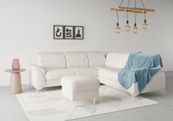 sit&more Ecksofa »Sinatra«, optional mit Kopfteilverstellung und Armteilfunktion oder Kopfteilverstellung, Armteilfunktion, Bettfunktion und Schubkasten, langer Schenkel links oder rechts bestellbar, chromfarbene Metallfüsse