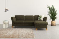 Home affaire Ecksofa »Trelleborg«, Federkern-Polsterung, wahlweise mit Bettfunktion und Bettkasten, Kopfstützen optional