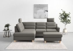 sit&more Ecksofa »Farö«, inklusive Federkern, mit naturfarbenen Füssen, wahlweise mit Bettfunktion und Bettkasten