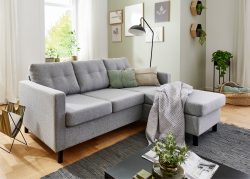 ATLANTIC home collection 3-Sitzer, Ecksofa, frei im Raum stellbar und Recamiere beidseitig montierbar