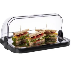 APS Buffetvitrine; 44x32x20.5 cm (LxBxH); transparent/schwarz; rechteckig