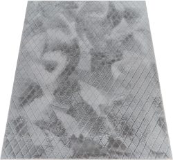Paco Home Hochflor-Teppich »Arnheim 742«, rechteckig, Uni Farben, Rauten Muster, besonders weich, Hoch-Tief Effekt