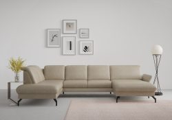 sit&more Wohnlandschaft »Fashion«, wahlweise mit Kopfteilverstellung und Vorziehsitz, motorisch, mit schwarzen Metallfüssen