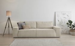 Premium collection by Home affaire 3-Sitzer »SHERWOOD«, nachts: Schlafsofa (Liegefläche 200x136 cm) mit Bettkasten, mit 2 losen Rückenkissen, hochwertiger Cord-Bezug, tagsüber chilliges 3-Sitzer-Sofa.